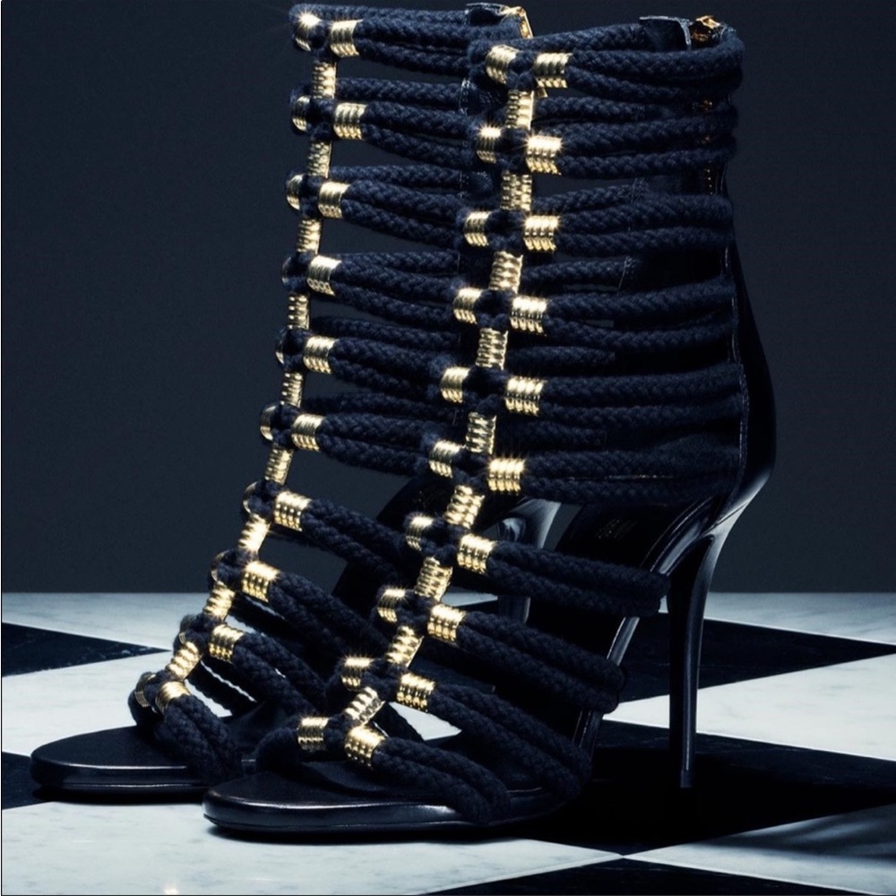 Bal main x H&M roped gladiator heeled sandals
